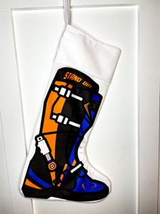 Orange Blue Motocross Boot Stockings