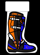 Orange Blue Motocross Boot Stockings